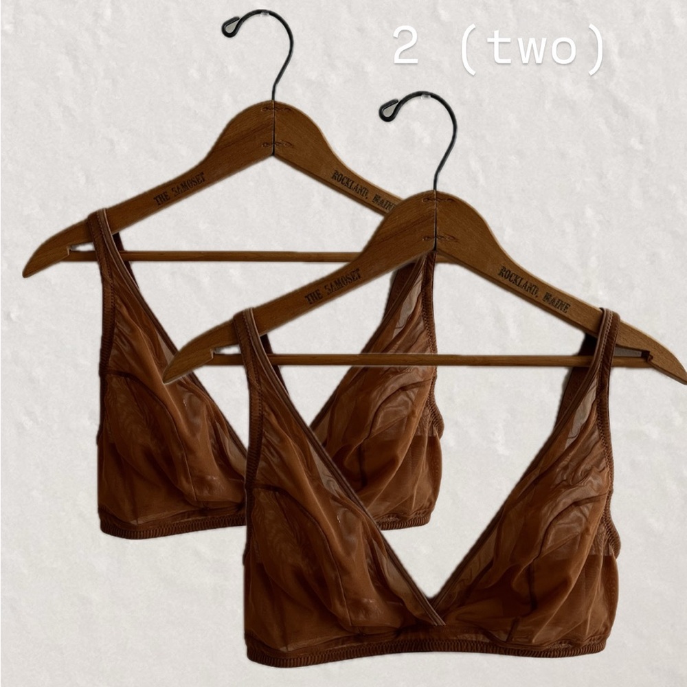 2 Nubian Skin Tan Brown Sheer Brown Bralette Bra (pack of 2)